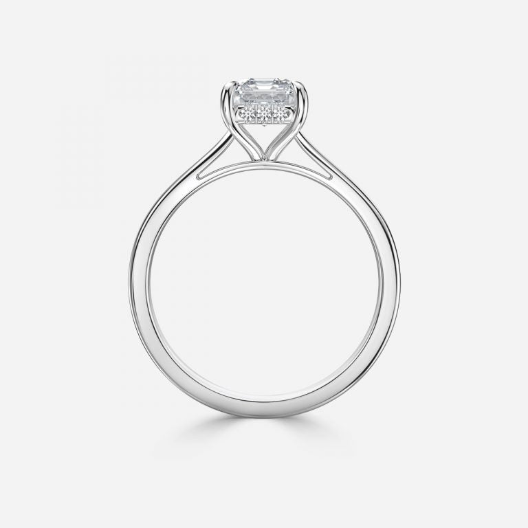 Hazal Asscher Hidden Halo Lab Grown Diamond Engagement Ring