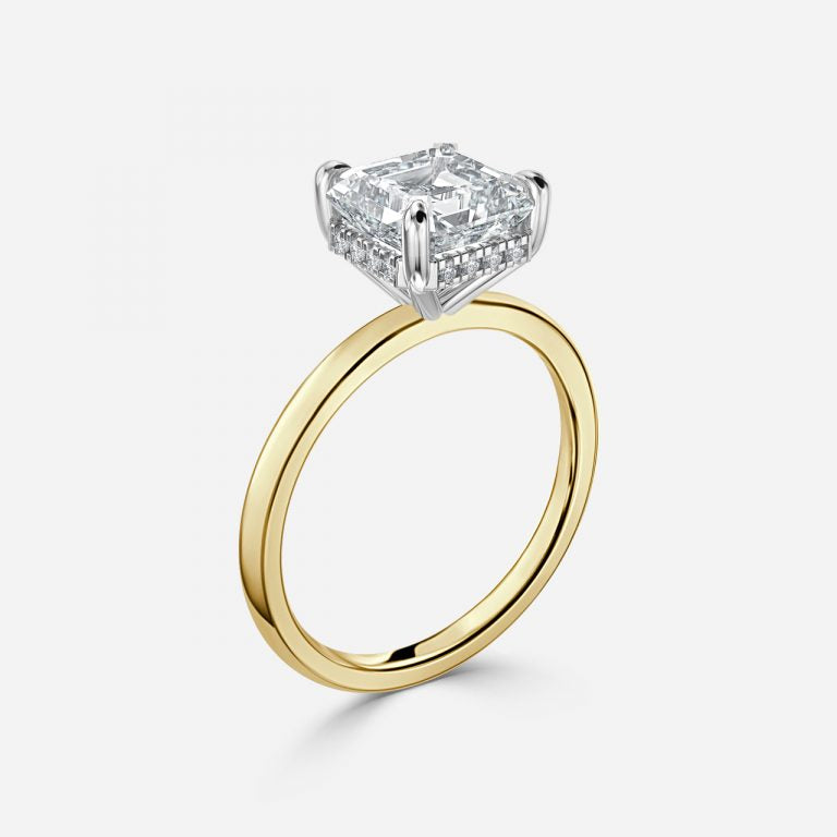 Vina Asscher Hidden Halo Lab Created Diamond Engagement Ring