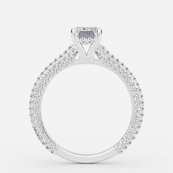 Nhẫn đính hôn kim cương nuôi cấy trong phòng thí nghiệm Iona Emerald Hidden Halo