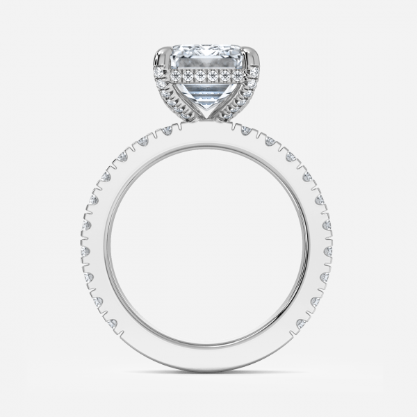 Kiana Emerald Hidden Halo Lab Grown Diamond Engagement Ring