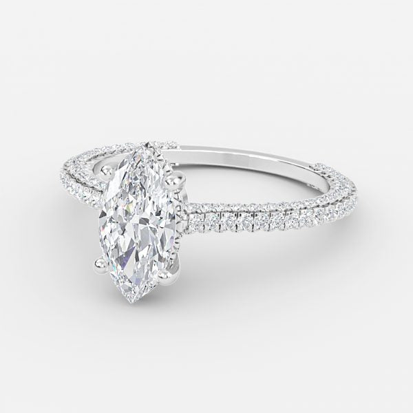 Nhẫn đính hôn kim cương nhân tạo Hidden Halo Iona Marquise