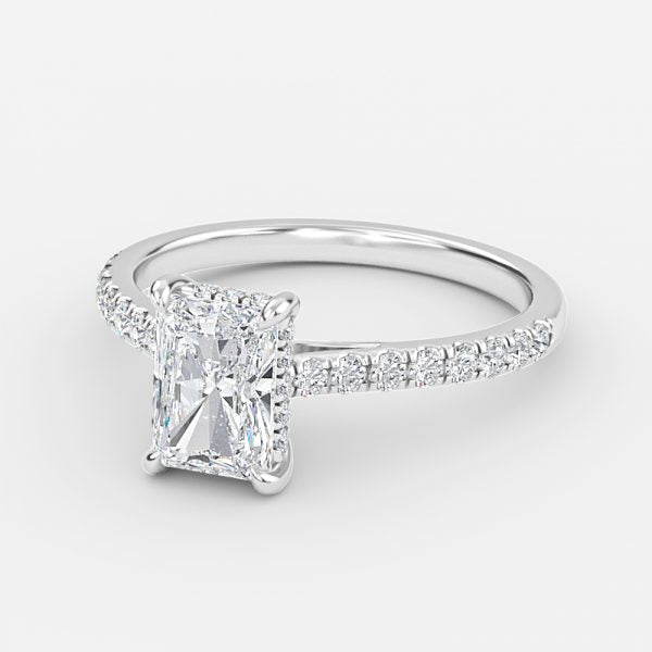 Versailles Radiant Hidden Halo Lab Grown Diamond Engagement Ring