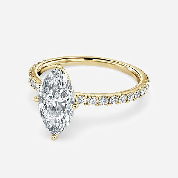 Lepidus Marquise HIdden Halo Lab Grown Diamond Engagement Ring