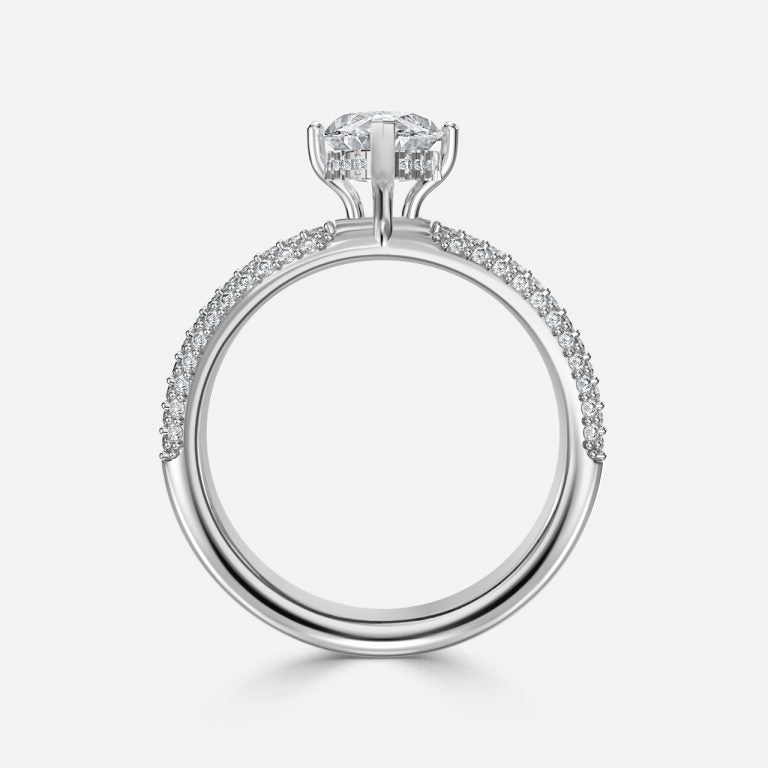Daisy Marquise Hidden Halo Lab Created Diamond Engagement Ring