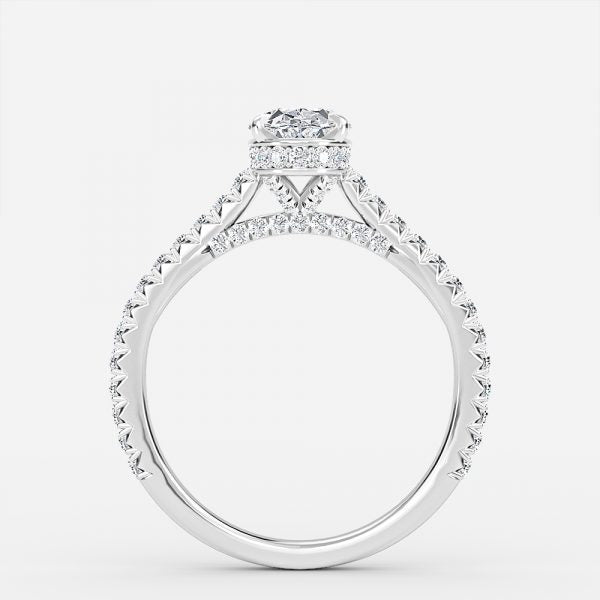 Charles Oval Hidden Halo Lab Grown Diamond Engagement Ring