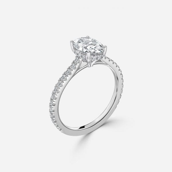 Nanami Oval Hidden Halo Lab Grown Diamond Engagement Ring