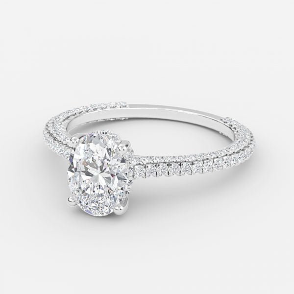 Nhẫn đính hôn kim cương nhân tạo Hidden Halo Iona Oval