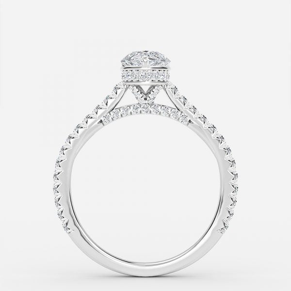 Charles Pear Hidden Halo Lab Grown Diamond Engagement Ring