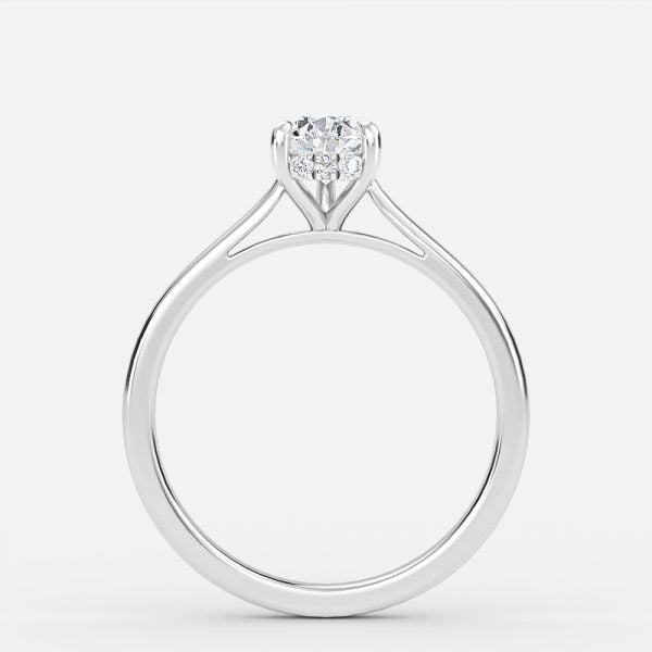 Hazal Pear Hidden Halo Lab Grown Diamond Engagement Ring