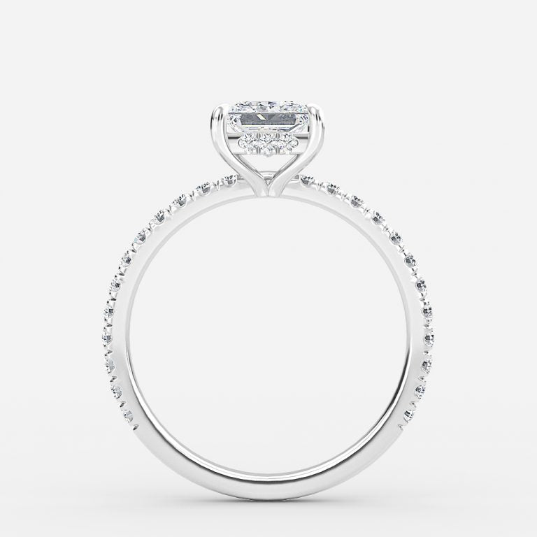 Lucian Princess Hidden Halo Lab Grown Diamond Engagement Ring