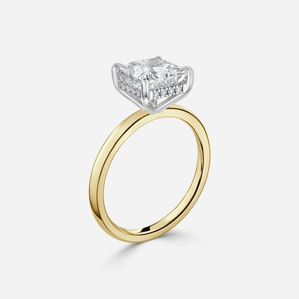 Vina Princess Hidden Halo Lab Grown Diamond Engagement Ring