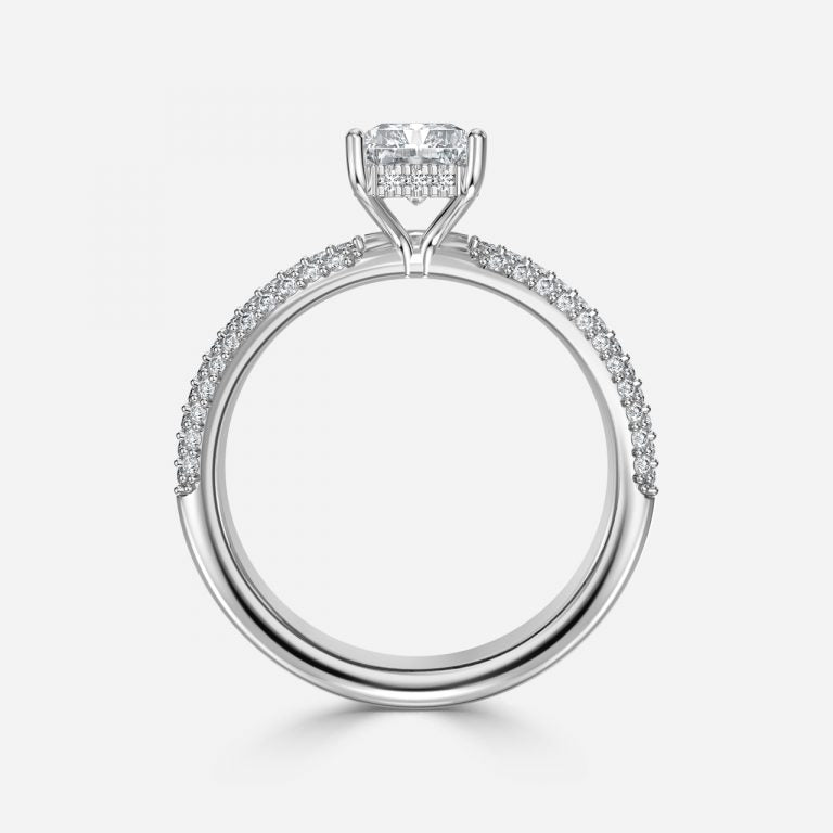 Daisy Radiant Hidden Halo Lab Grown Diamond Engagement Ring