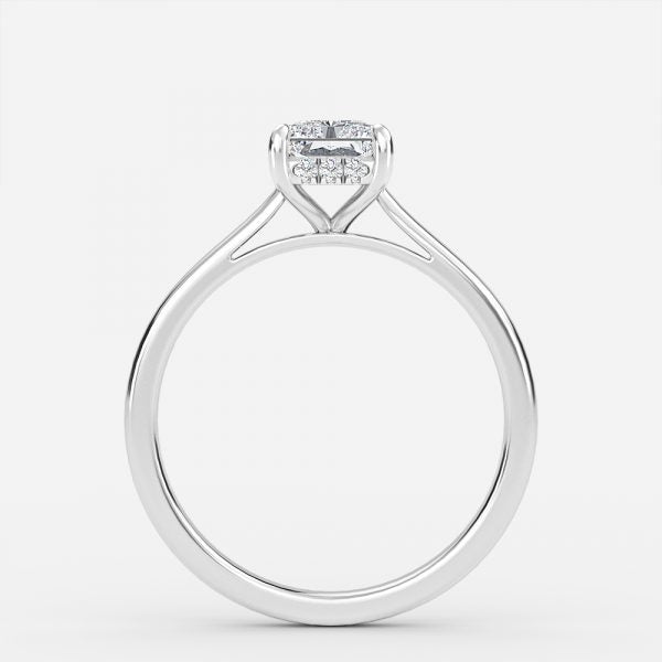 Hazal Radiant Hidden Halo Lab Grown Diamond Engagement Ring