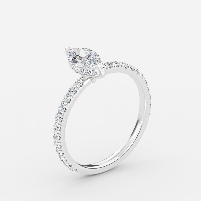Lucian Marquise Hidden Halo Lab Grown Diamond Engagement Ring