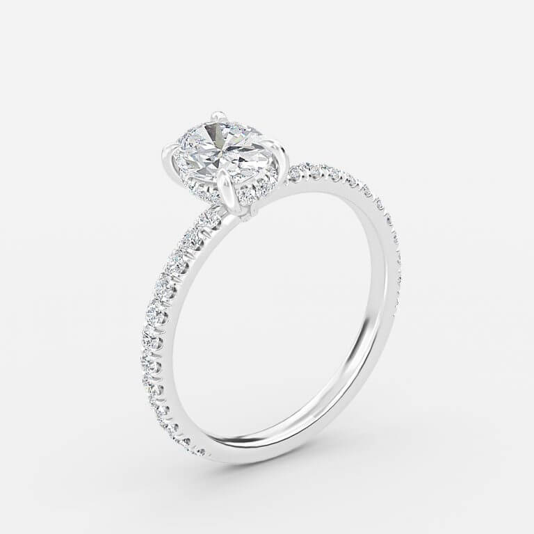 Lucian Oval Hidden Halo Lab Grown Diamond Engagement Ring