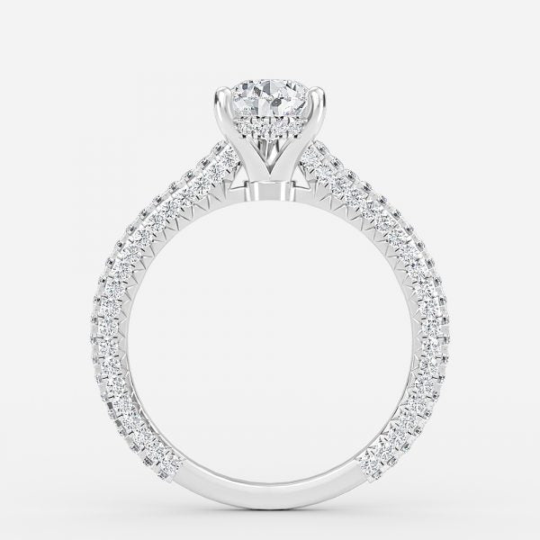 Nhẫn đính hôn kim cương nuôi cấy trong phòng thí nghiệm Iona Pear Hidden Halo