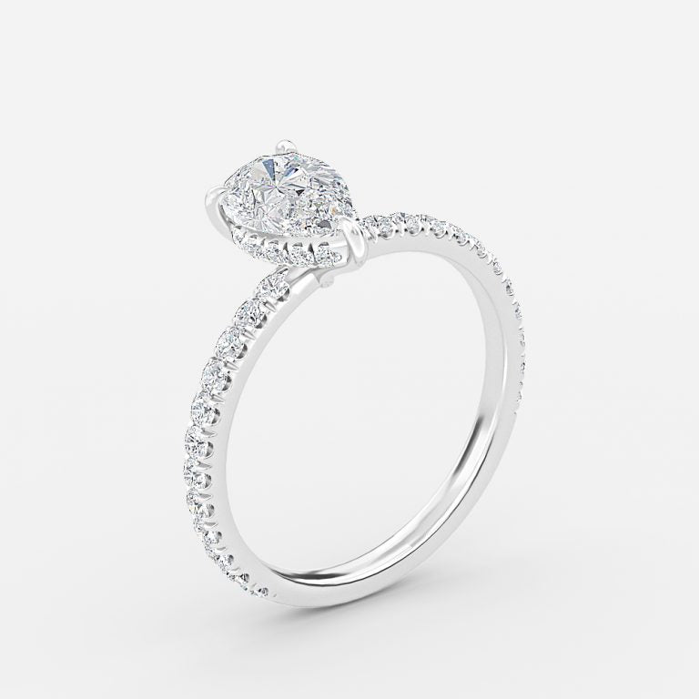 Lucian Pear Hidden Halo Lab Grown Diamond Engagement Ring