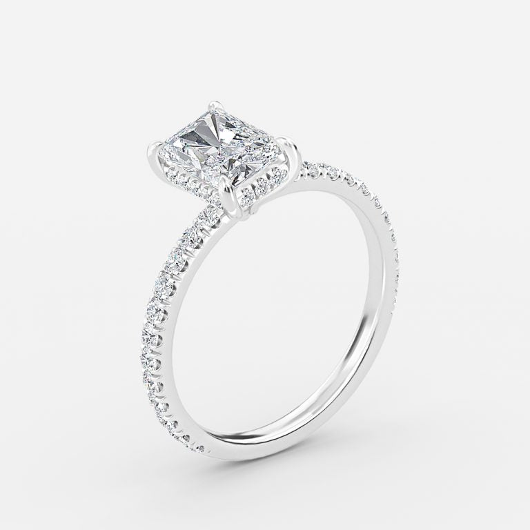 Lucian Radiant Hidden Halo Lab Grown Diamond Engagement Ring