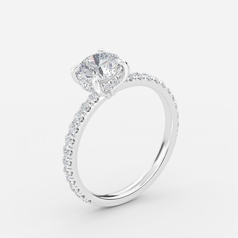 Lucian Round Lab Grown Diamond Hidden Halo Engagement Ring