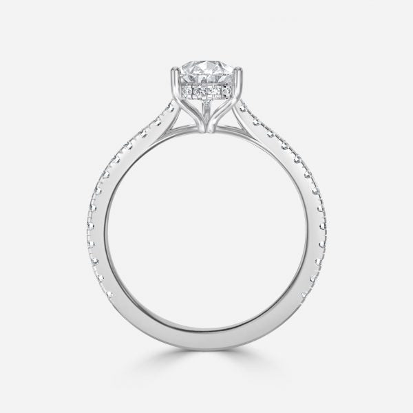 Nhẫn đính hôn kim cương nhân tạo Nanami Pear Hidden Halo
