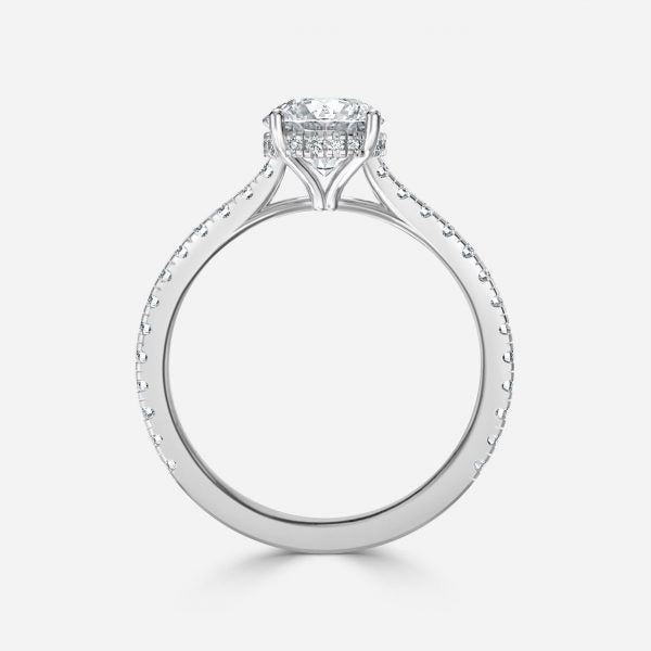 Nanami Round Lab Grown Diamond Hidden Halo Engagement Ring
