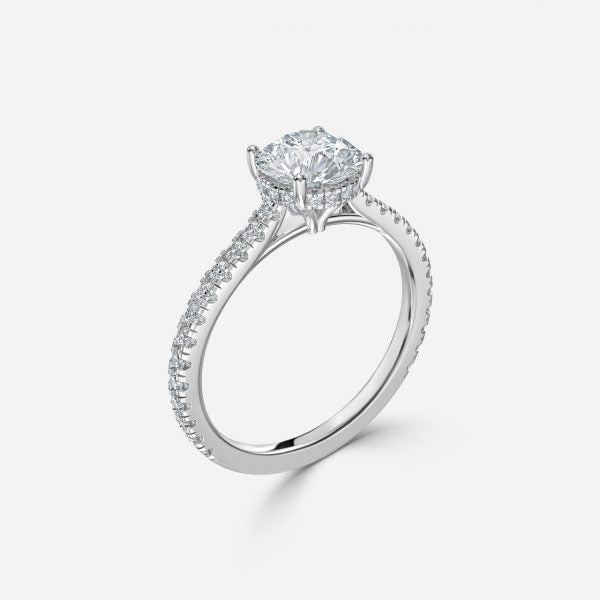 Nanami Round Lab Grown Diamond Hidden Halo Engagement Ring