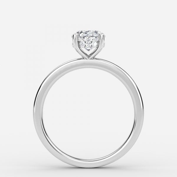 Essian Oval Hidden Halo Lab Grown Diamond Engagement Ring