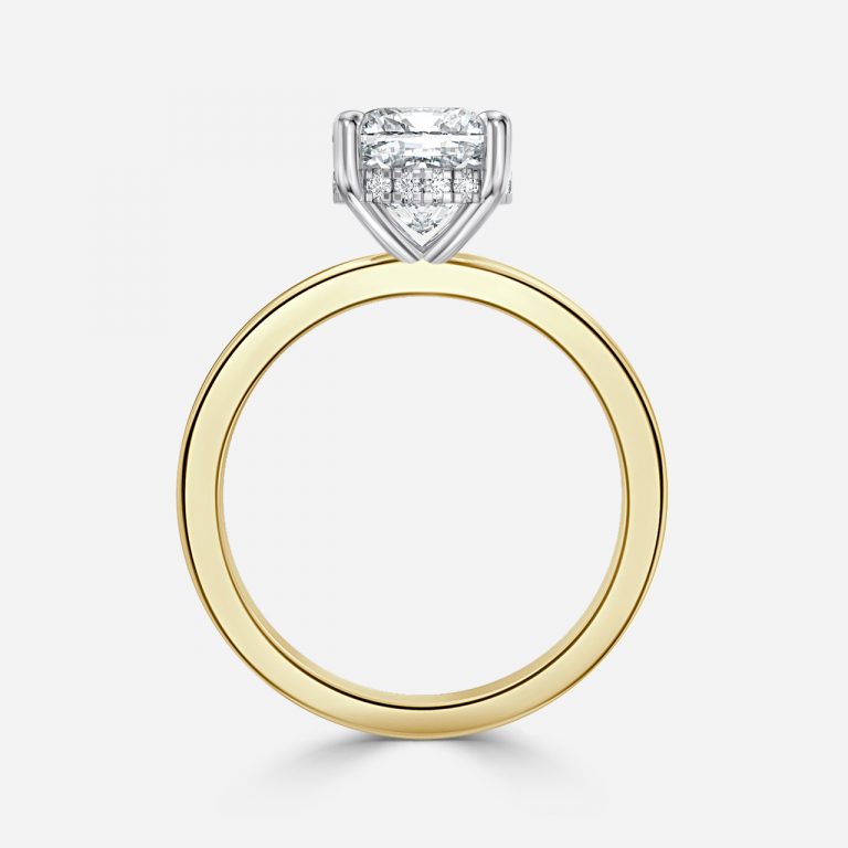 Vina Cushion Hidden Halo Lab Grown Diamond Engagement Ring