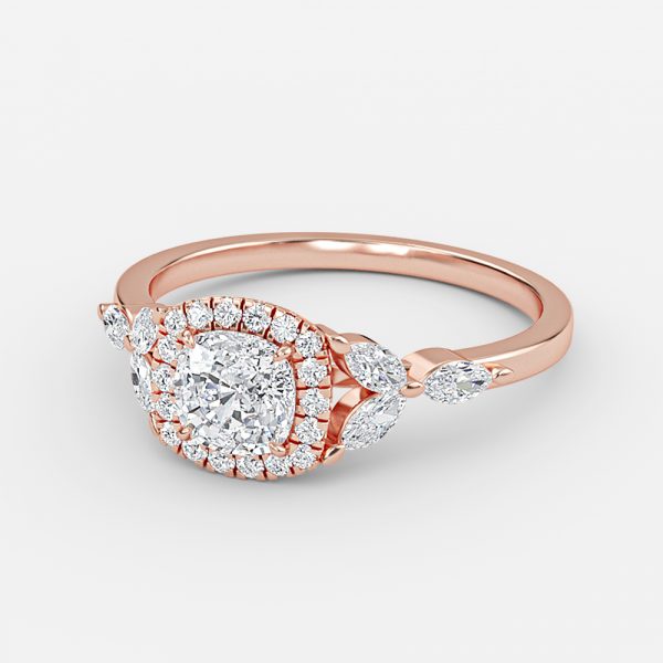 Francis Cushion Halo Lab Created Diamond Engagement Ring