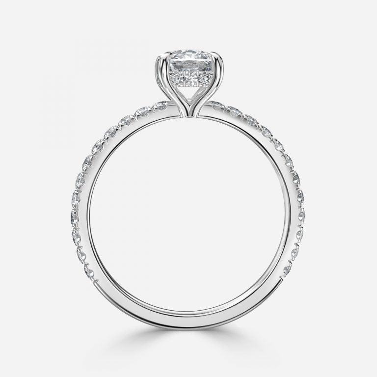 Lucian Cushion Hidden Halo Lab Grown Diamond Engagement Ring