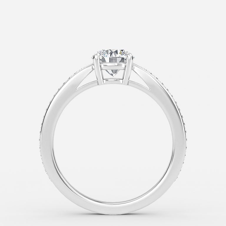 Fior Round Lab Grown Diamond Side Stone Engagement Ring