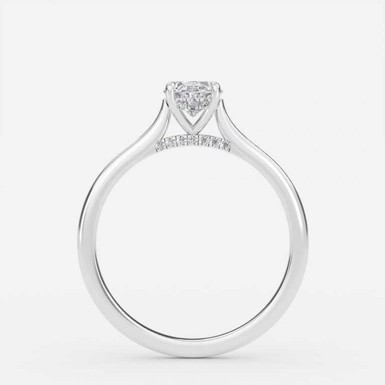 Nhẫn đính hôn kim cương nhân tạo Valencia Oval Hidden Halo