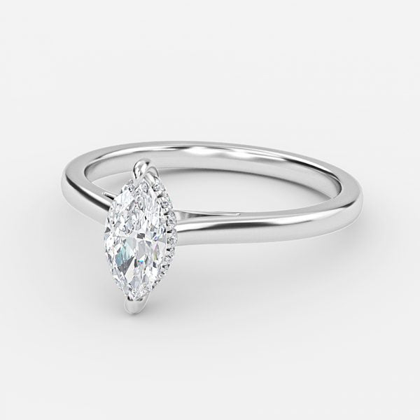 Hazal Marquise Hidden Halo Lab Grown Diamond Engagement Ring