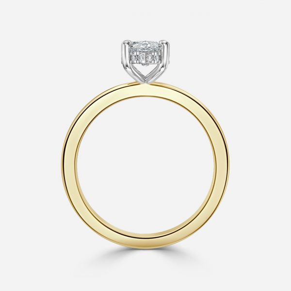Vina Marquise Hidden Halo Lab Grown Diamond Engagement Ring