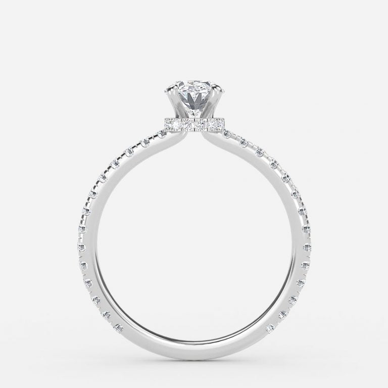 Nhẫn đính hôn kim cương nhân tạo Hidden Halo Ambrosia Oval