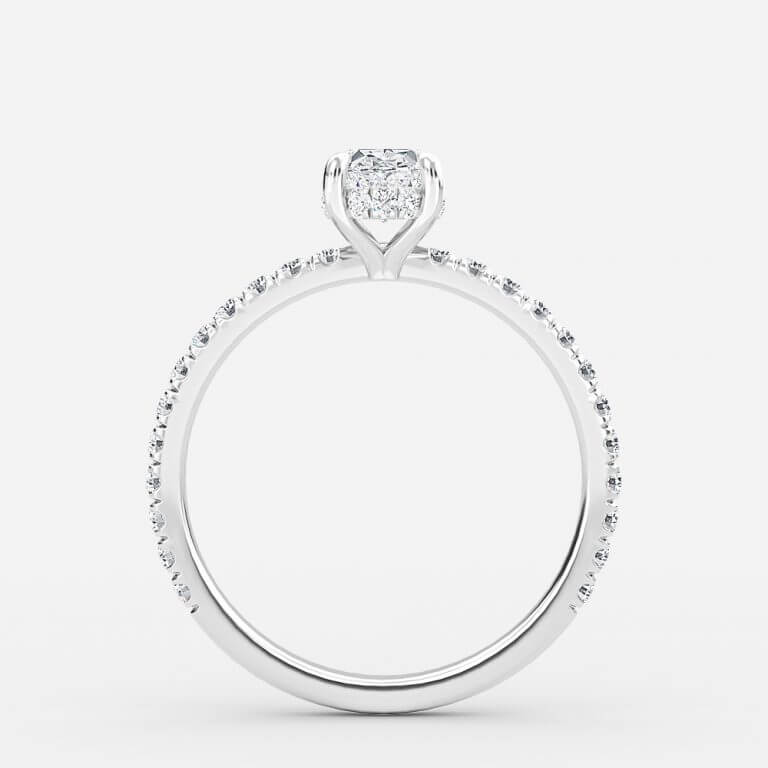 Lucian Oval Hidden Halo Lab Grown Diamond Engagement Ring