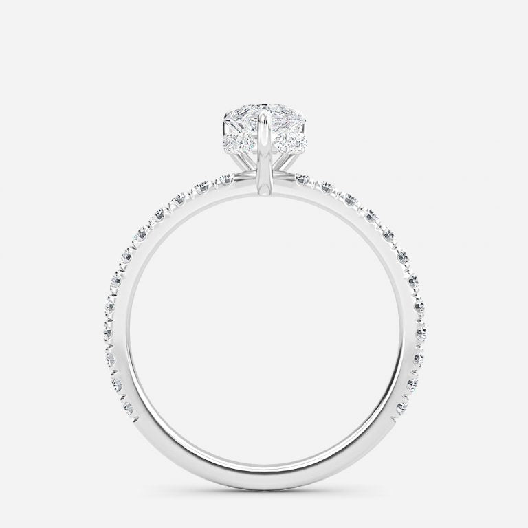Lucian Pear Hidden Halo Lab Grown Diamond Engagement Ring