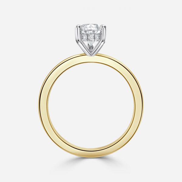 Vina Pear Hidden Halo Lab Grown Diamond Engagement Ring