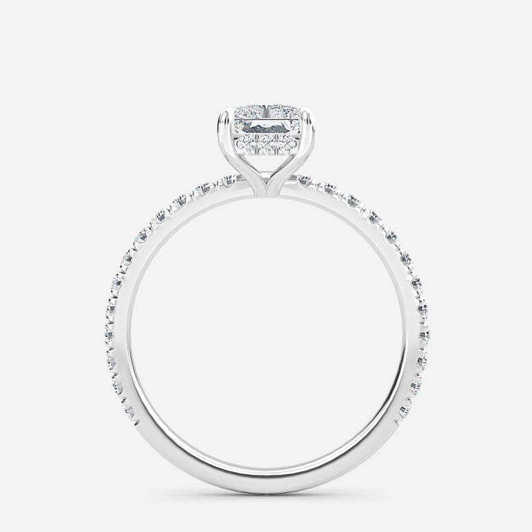 Lucian Radiant Hidden Halo Lab Grown Diamond Engagement Ring