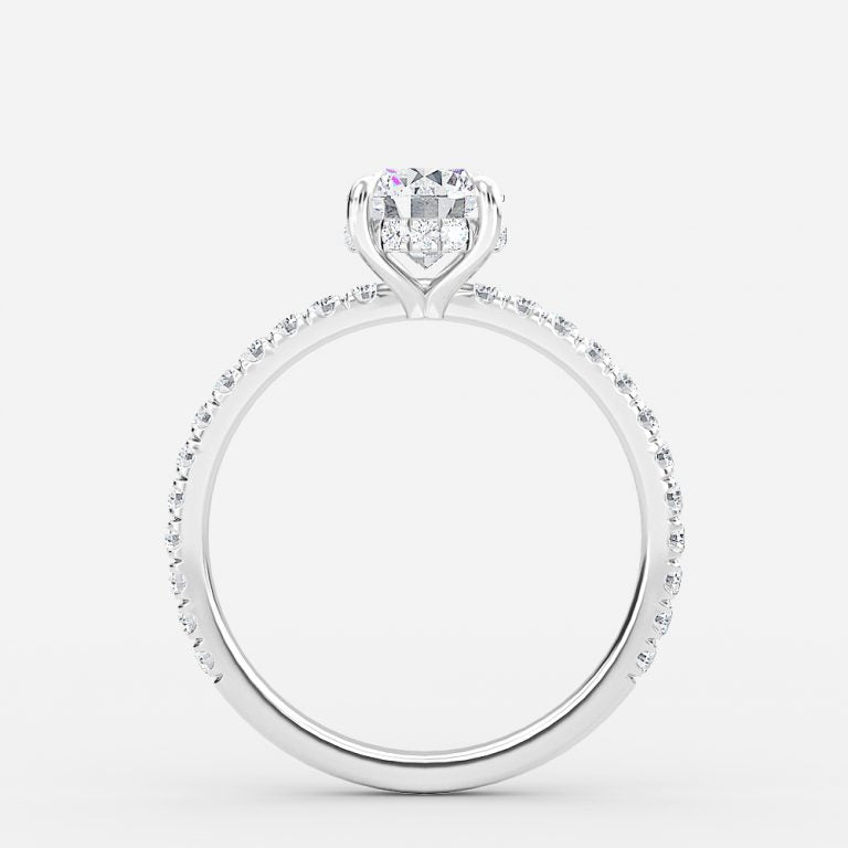 Lucian Round Lab Grown Diamond Hidden Halo Engagement Ring
