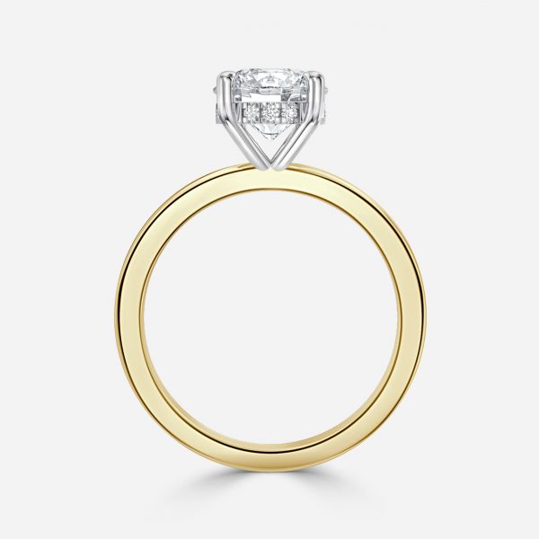 Vina Round Lab Created Diamond Hidden Halo Engagement Ring