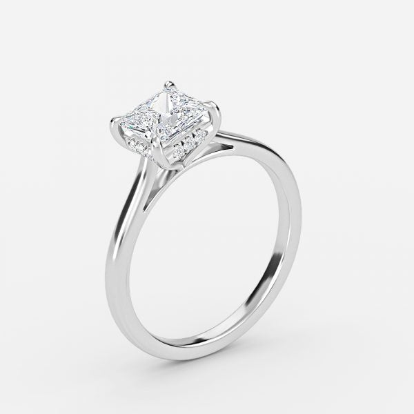 Hazal Princess Hidden Halo Lab Grown Diamond Engagement Ring