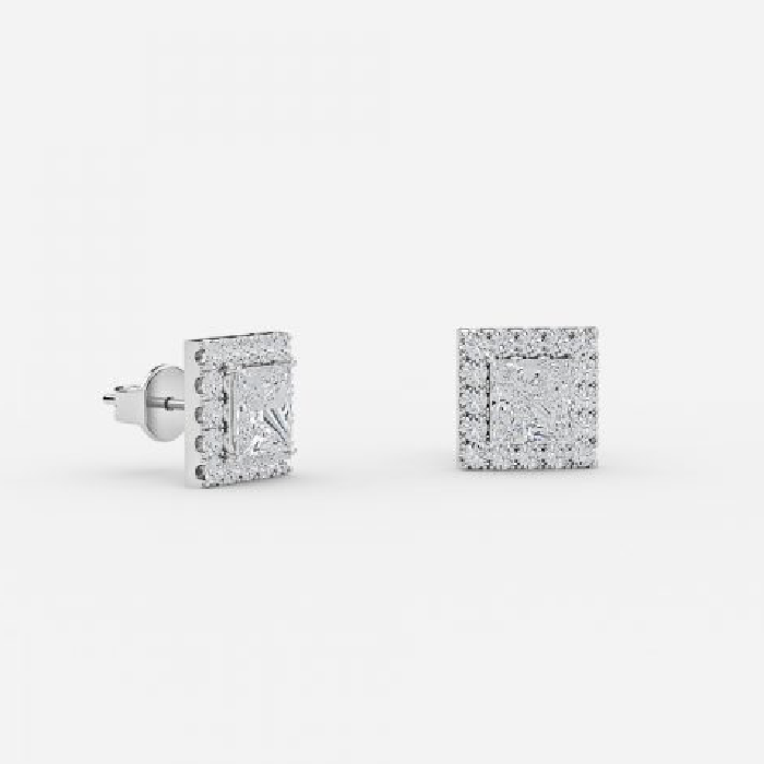 Princess Lab Grown Diamond Halo Earring
