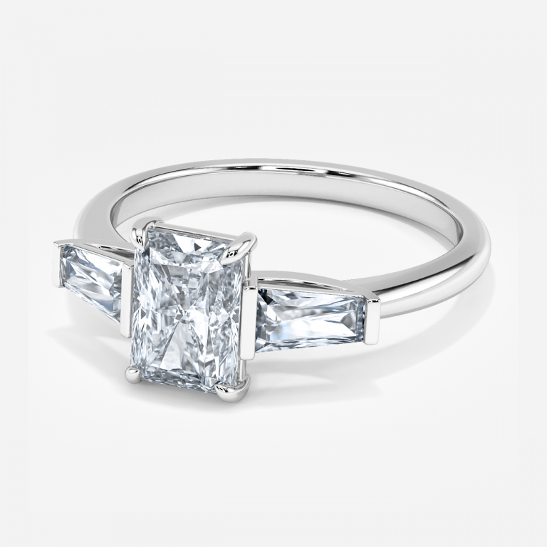 Geraldine Radiant Three Stone Engagement Ring