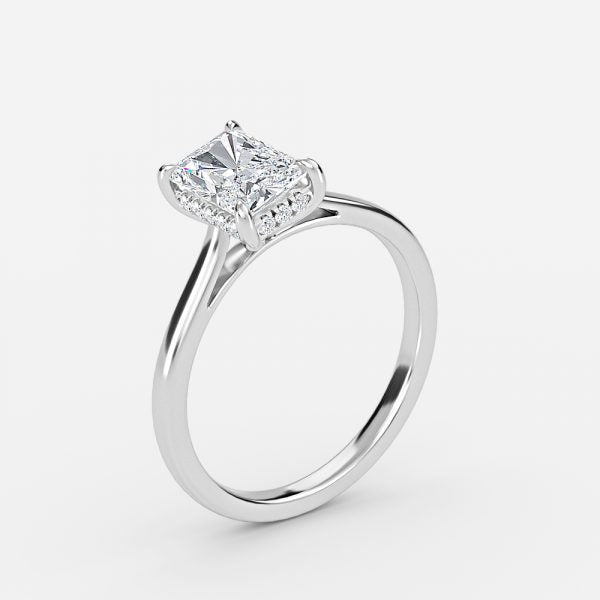 Hazal Radiant Hidden Halo Lab Grown Diamond Engagement Ring