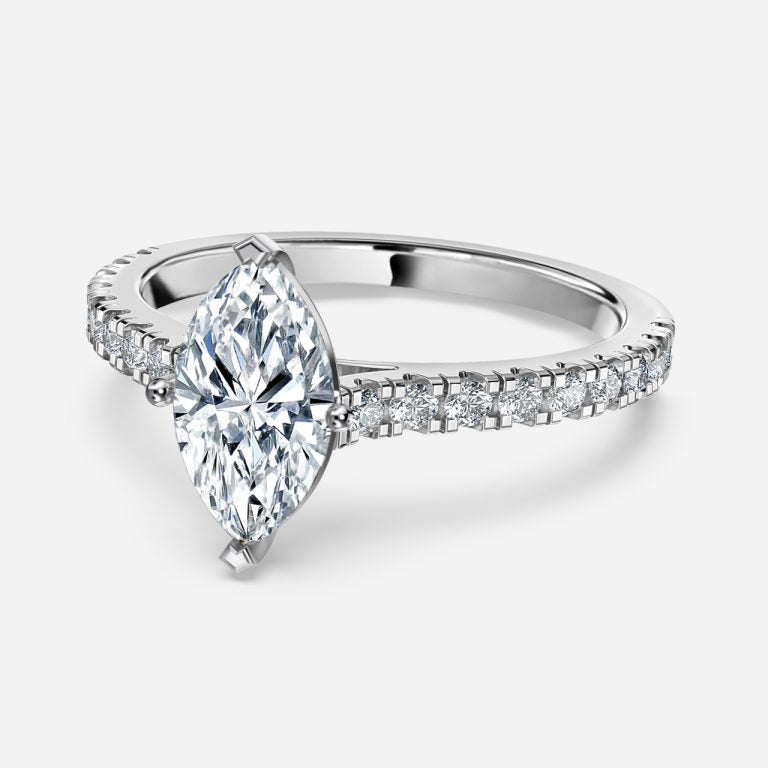 Ella Marquise Diamond Band Engagement Ring