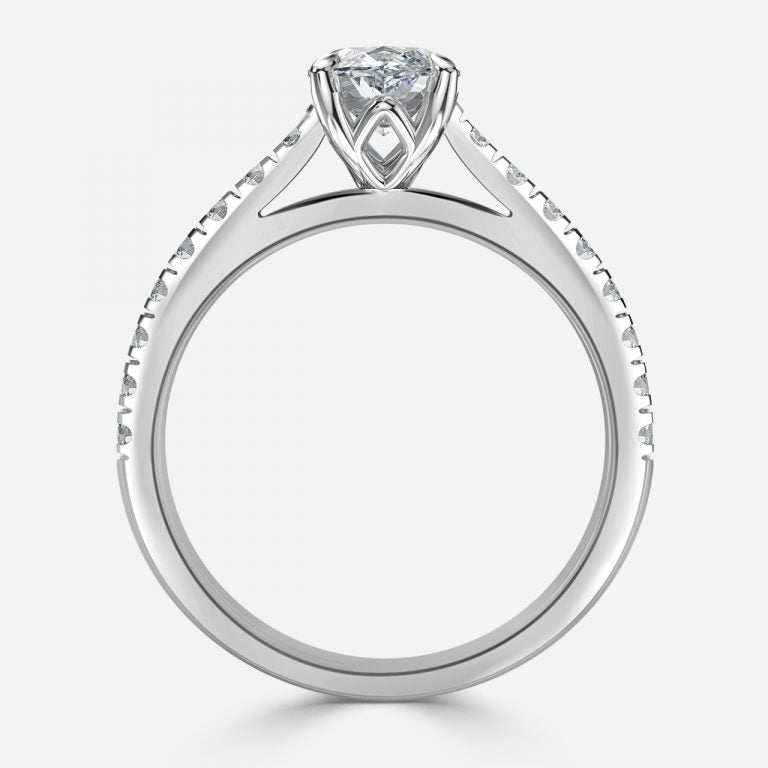 Angel Marquise Diamond Band Engagement Ring