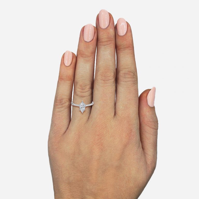 Valencia Marquise Hidden Halo Lab Grown Diamond Engagement Ring