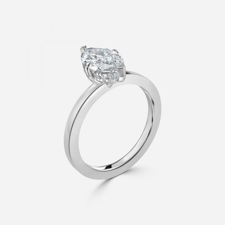 Chloe Marquise Hidden Halo Lab Grown Diamond Engagement Ring