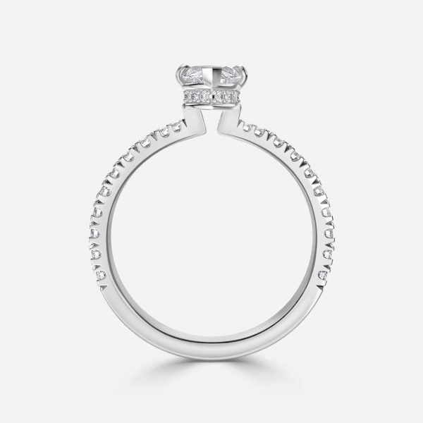 Nhẫn đính hôn kim cương nhân tạo Kenzo Marquise Hidden Halo